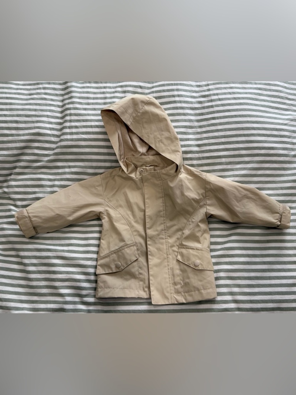 Cat & Jack Beige Hooded Raincoat/Trenchcoat